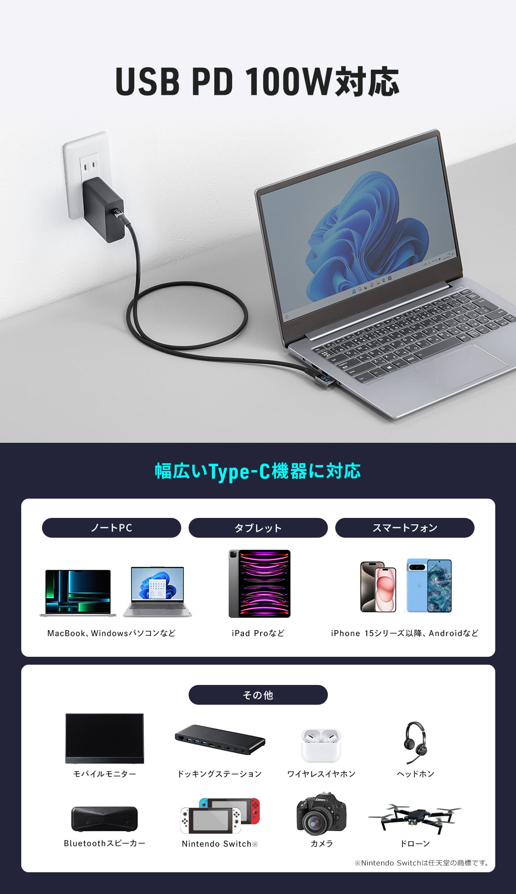 USB PD 100W対応