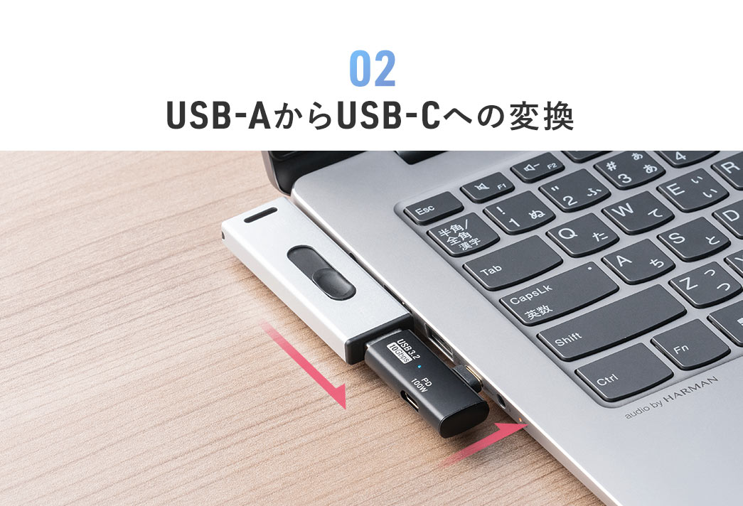 02 USB-AからUSB-Cへの変換