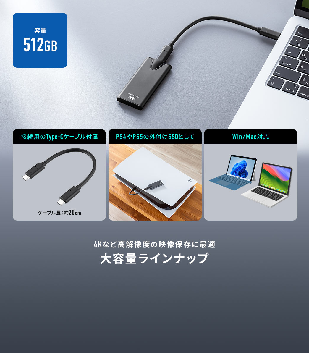 4Kなど高解像度の映像保存に最適