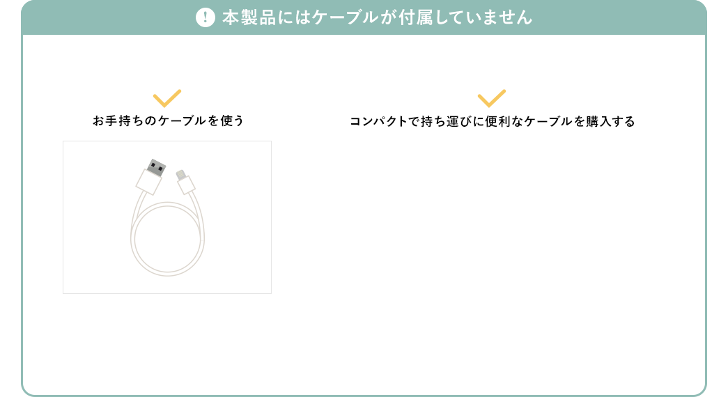 本製品にはケーブルが付属していません