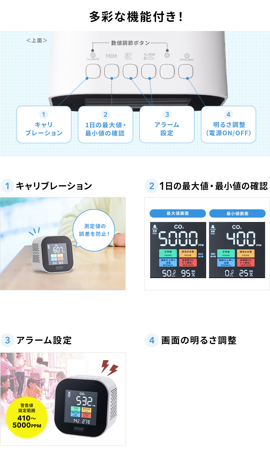 多彩な機能付き！