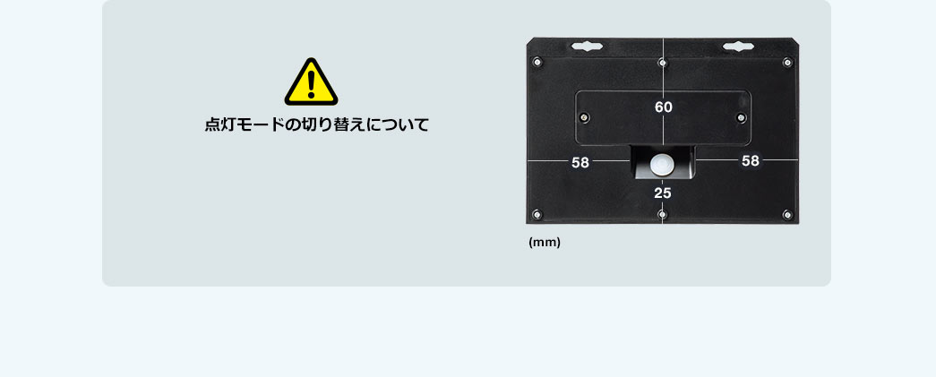 点灯モードの切り替えについて