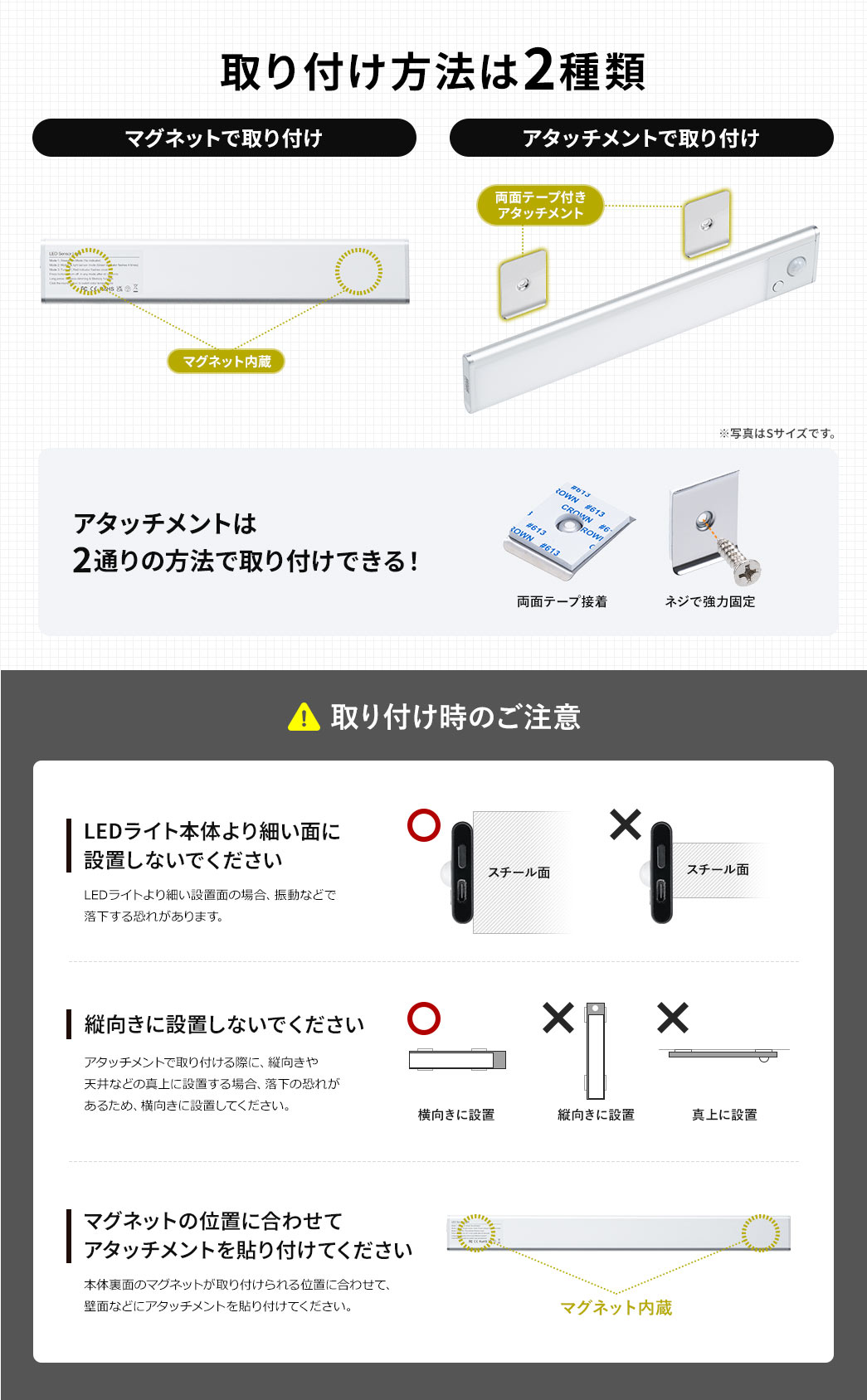 取り付け方法は2種類