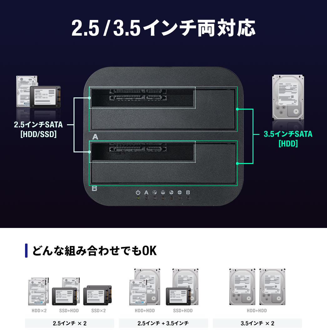 2.5/3.5インチ両対応