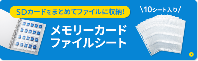 SDカードをまとめてファイルに収納 メモリーカード ファイルシート 10シート入り