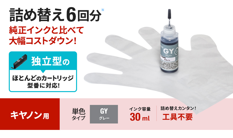 詰め替えインク初心者でも使いやすいお試しセット。