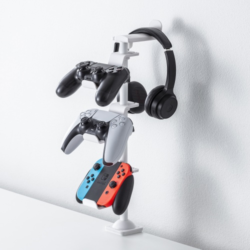 ゲームパッド3個とヘッドホンをスッキリ収納