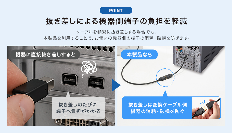 機器側の端子の負担を軽減できることの説明画像