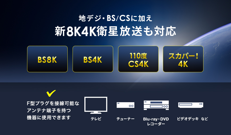 １台のテレビで地デジ・BS/CSを両方楽しめる