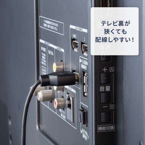 テレビ裏が狭くても配線しやすい！