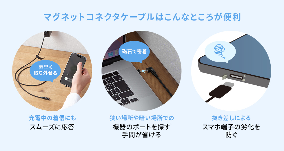 マグネットコネクタはこんなところが便利