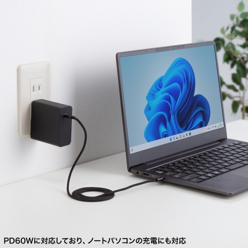 PD60Wの急速充電、さまざまなType-Cデバイスに対応