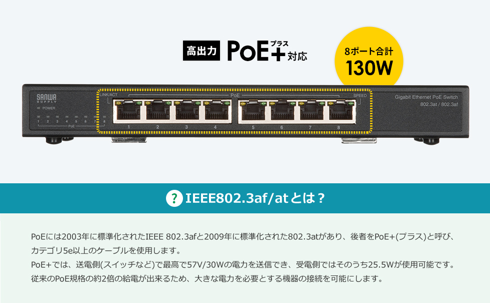 PoE+対応