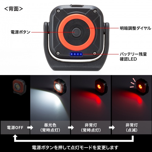 電源ボタンで点灯モードを変更