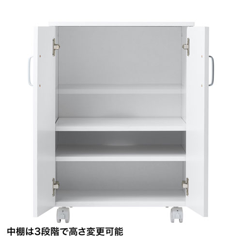 収納物に合わせて中棚の高さを変更