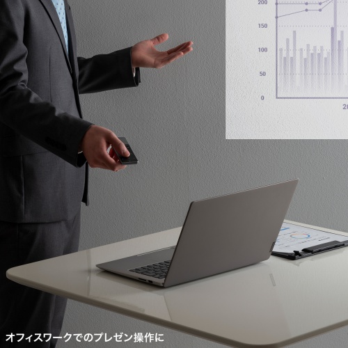 プレゼンや視聴動画に便利な操作ボタンを搭載