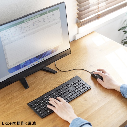 電池切れの心配がない有線タイプ