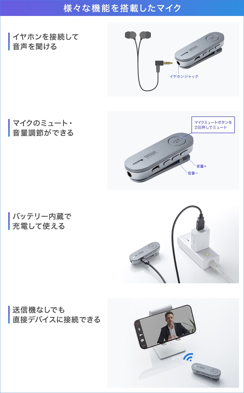 様々な機能を搭載したマイク