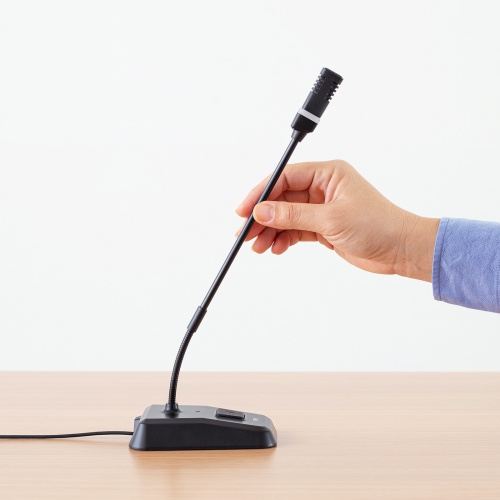 口元にさっと動かせるフレキシブルアーム