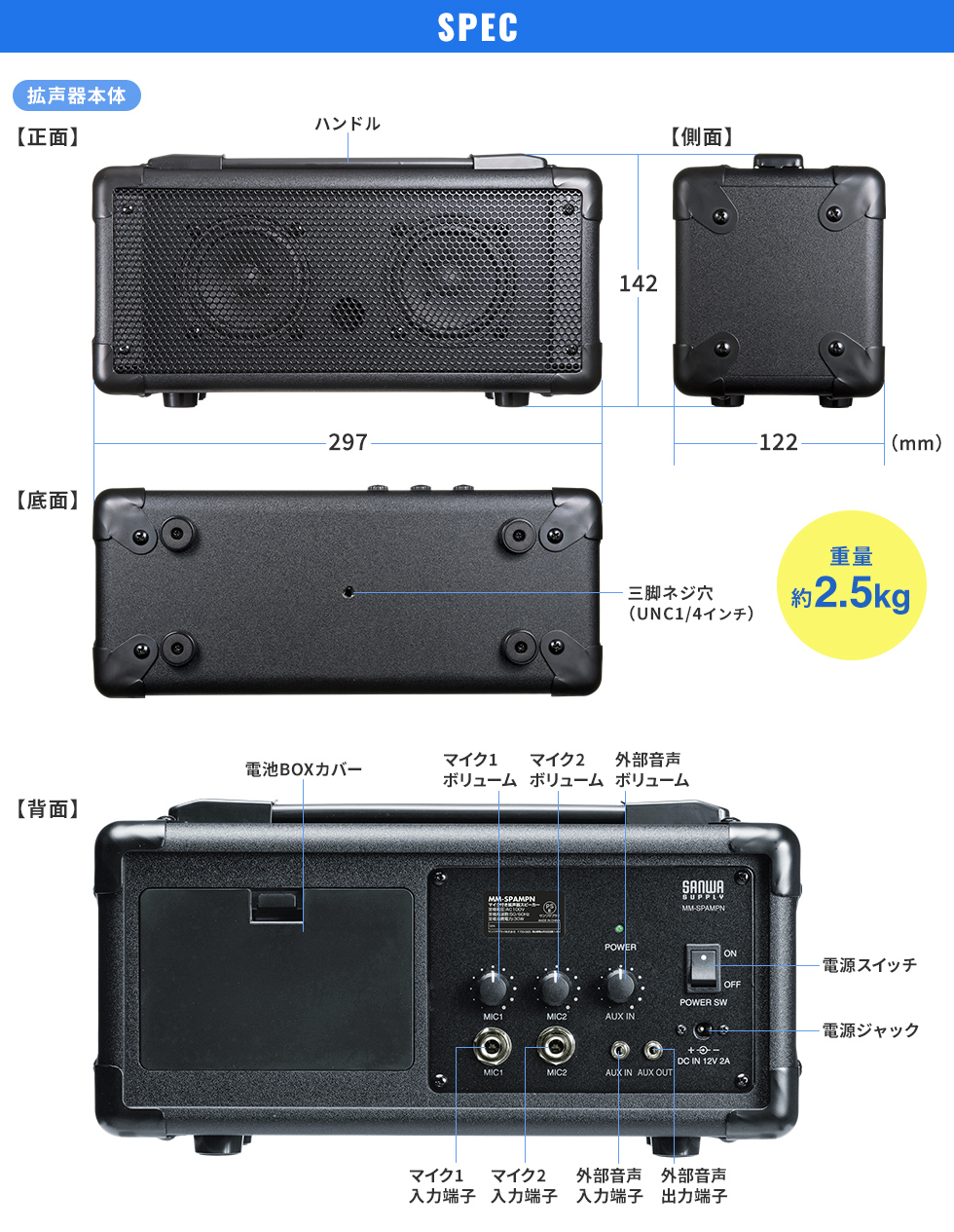 SPEC　拡声器本体