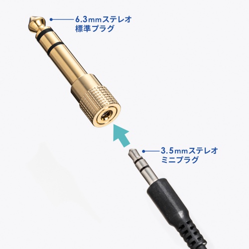 3.5mmプラグを6.3mmプラグに変換できる