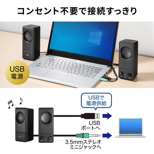 コンセント不要で接続すっきり！USB電源