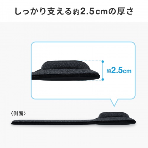 しっかり支える約2.5cmの厚さ