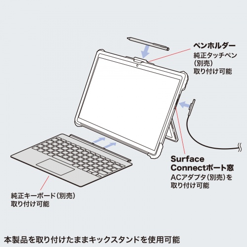 純正キーボード・タッチペンを装着