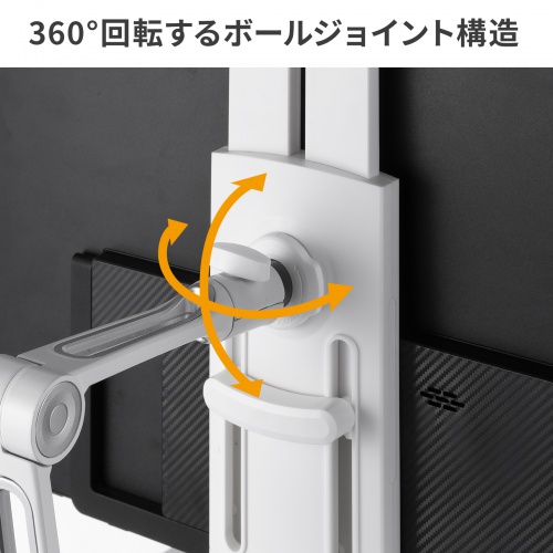 360°回転するボールジョイント構造