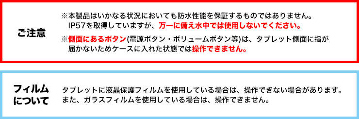 ご注意　フィルムについて