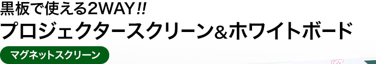 黒板で使える2WAY　プロジェクター・スクリーン＆ホワイトボード