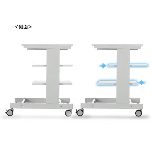 棚板の前後の位置を調整