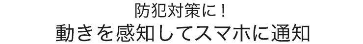 防犯対策に！動きを検知してスマホに通知