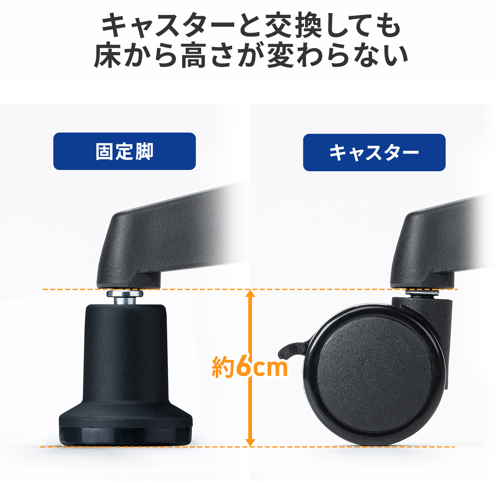 キャスターとの高さ比較画像