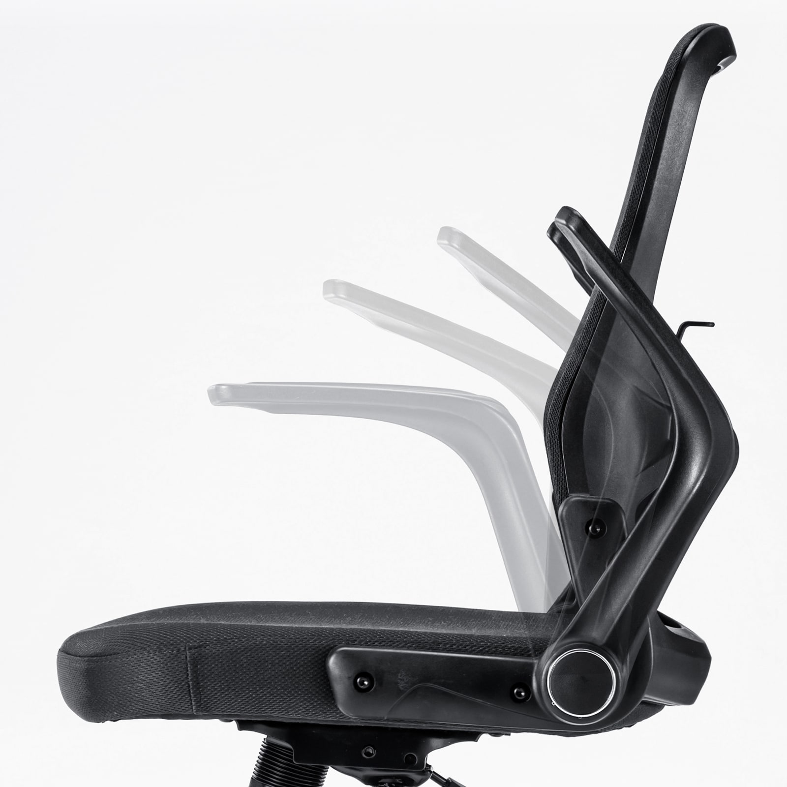 跳ね上げ式の肘掛け