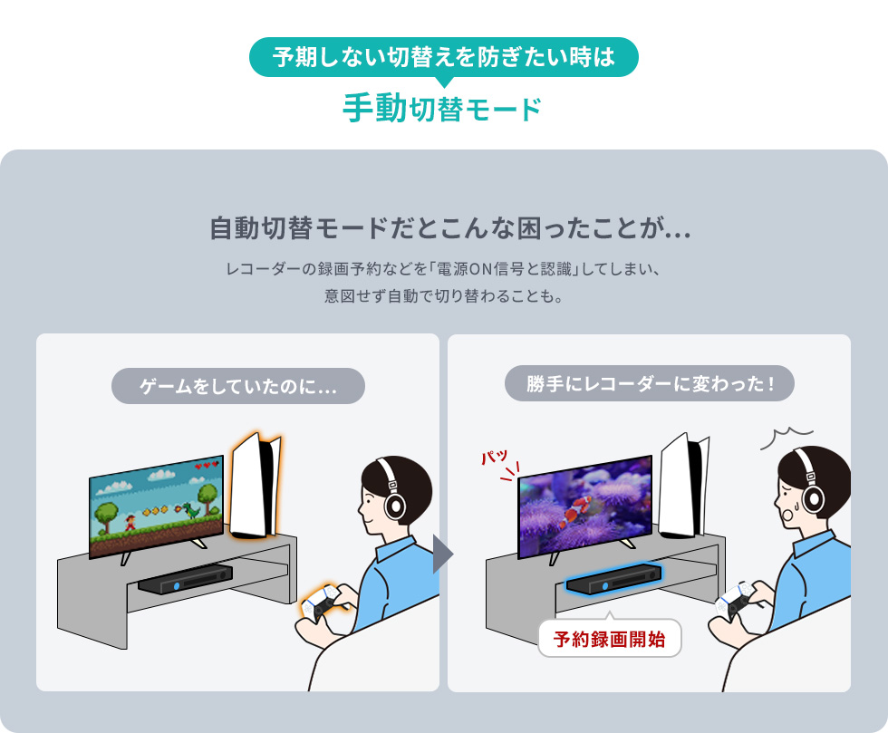 自動切替モードだとこんな困ったことが…