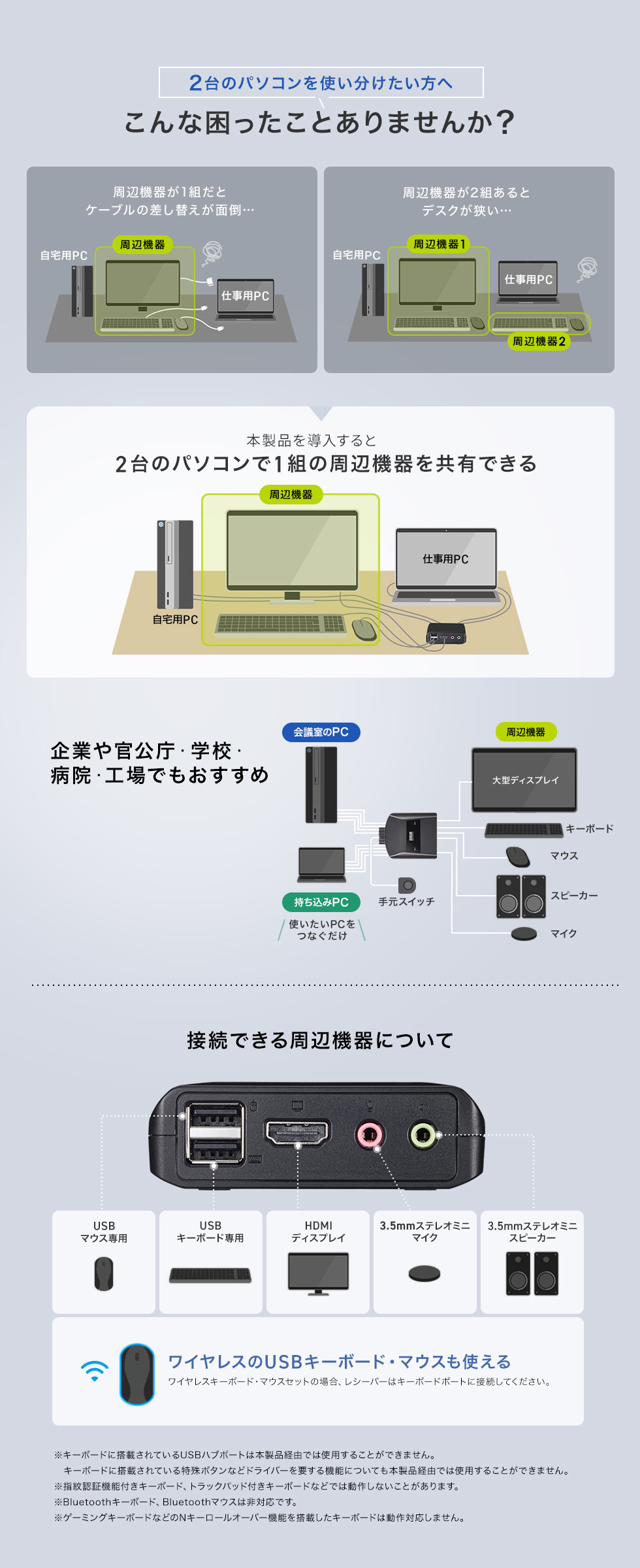 2台のパソコンを使い分けたい方へ こんな困ったことありませんか？