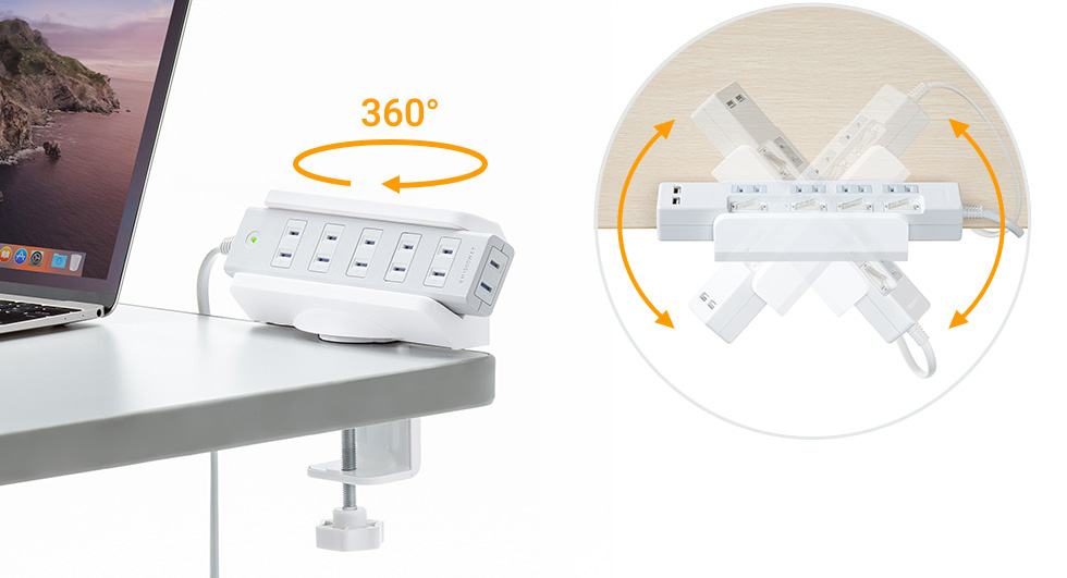 タップの向きを自由自在に変えられる