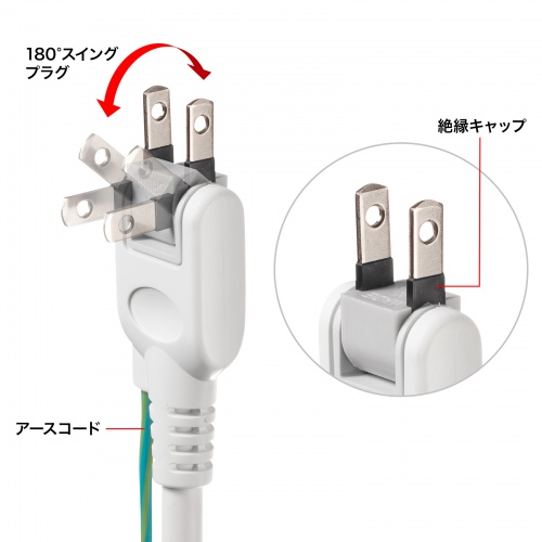 絶縁キャップ付き2Pスイングプラグ