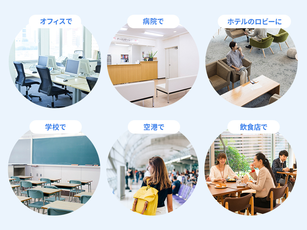さまざまな場所に設置できる