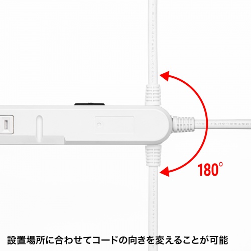 電源コードの向きを変えることができる