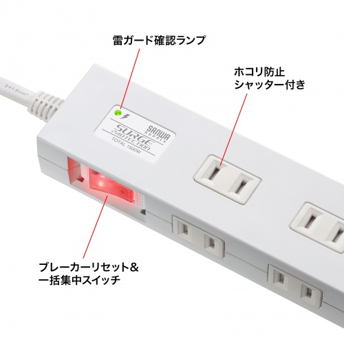 雷ガード内蔵・ホコリ防止シャッター付き