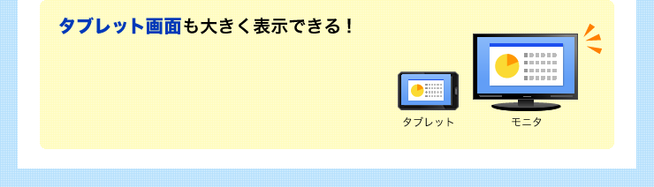 タブレット画面も大きく表示できる