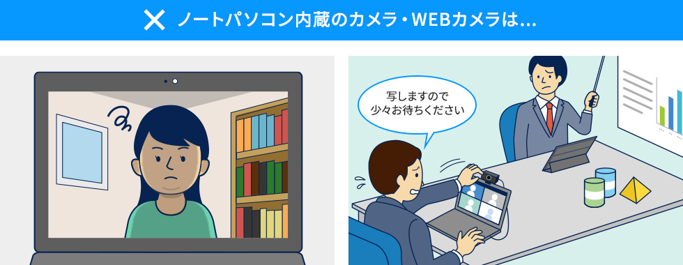 ×ノートパソコン内蔵のカメラ・WEBカメラは...