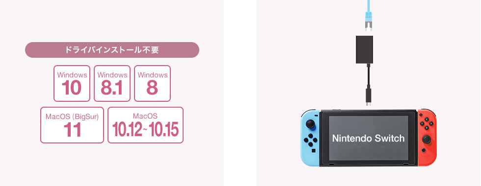 ドライバのインストール不要 Nintendo switchにも対応