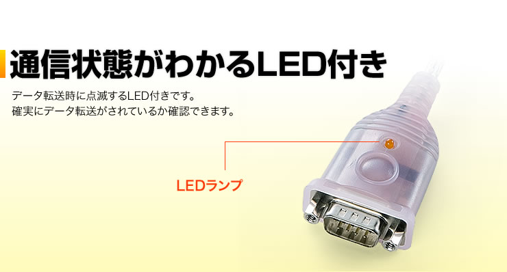 通信状態がわかるLED付き