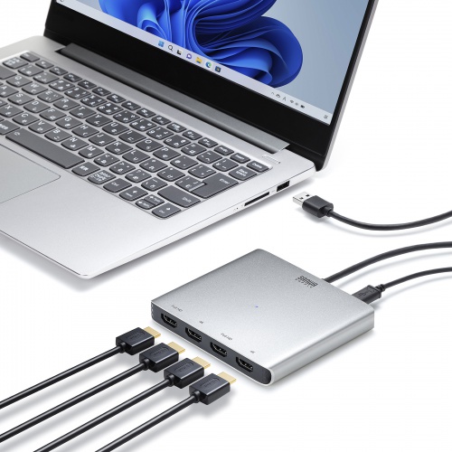 USB AポートをHDMI端子に変換できるディスプレイアダプタです。