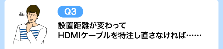 設置距離がかわって特注し直せねば