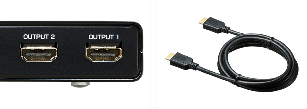 長く使える金メッキ加工　HDMIケーブル付属