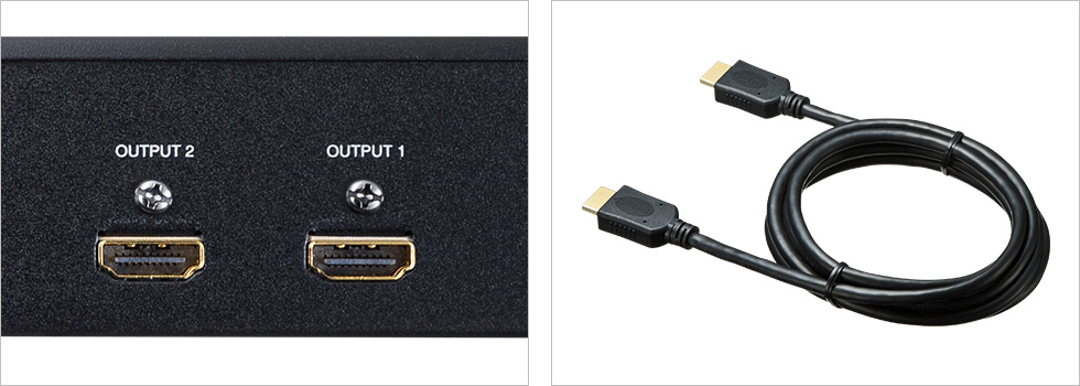 長く使える金メッキ加工　HDMIケーブル付属